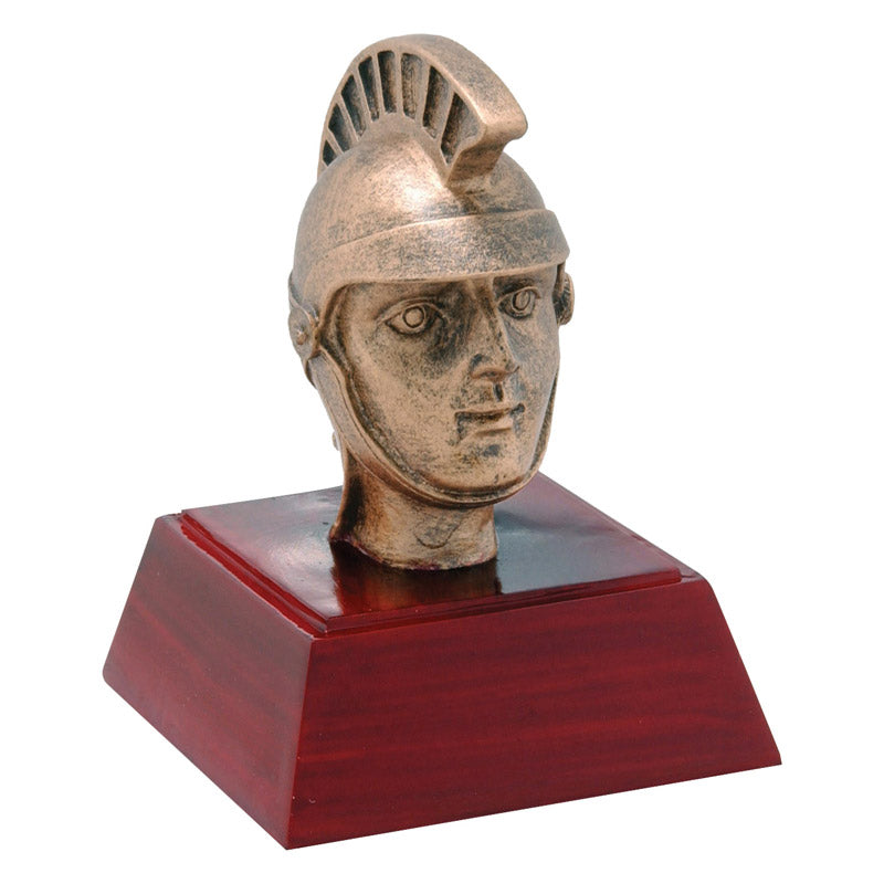 Spartan Trophy | Sculptured Mascot | Personalized Trojan Award | 4 Inches Tall