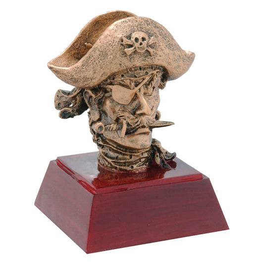 Pirate Trophy | Sculptured Mascot | Personalized Buccaneer Award | 4 Inches Tall