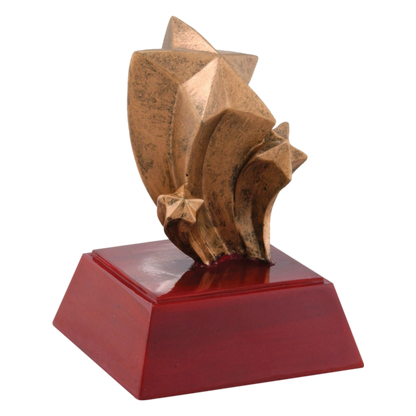 Star Sculptured Trophy | Engraved Shooting Star Award - 4 Inch Tall