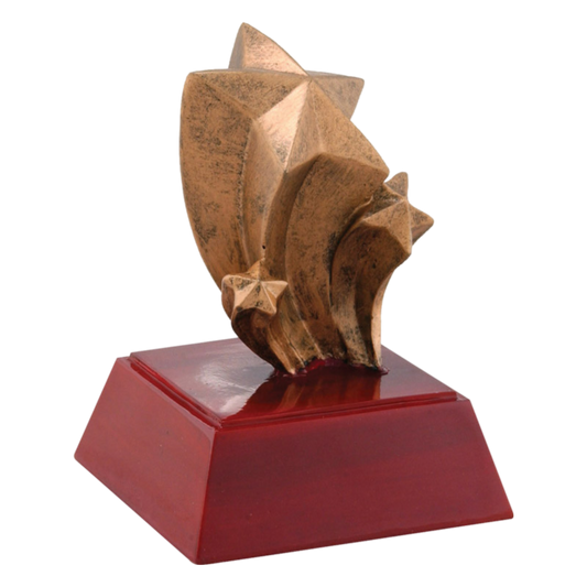 Star Sculptured Trophy | Engraved Shooting Star Award - 4 Inch Tall