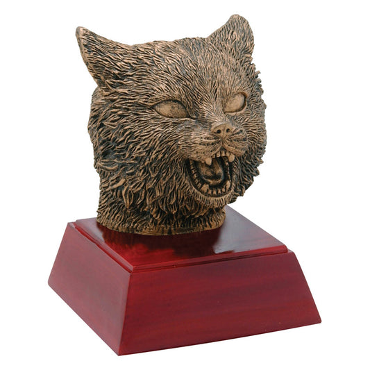 Wildcat Trophy | Sculptured Mascot | Personalized Wildcat Award | 4 Inches Tall