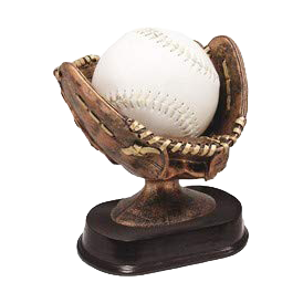 Baseball Glove Trophy | Game Ball Display | Personalized Baseball Award | 5 Inches Tall