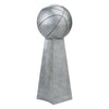 Basketball Silver Tower Trophy | Engraved Hoops 3-on-3 League Championship Award - 9.5 or 14 Inch Tall Decade Awards