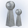 Basketball Silver Tower Trophy | Engraved Hoops 3-on-3 League Championship Award - 9.5 or 14 Inch Tall Decade Awards