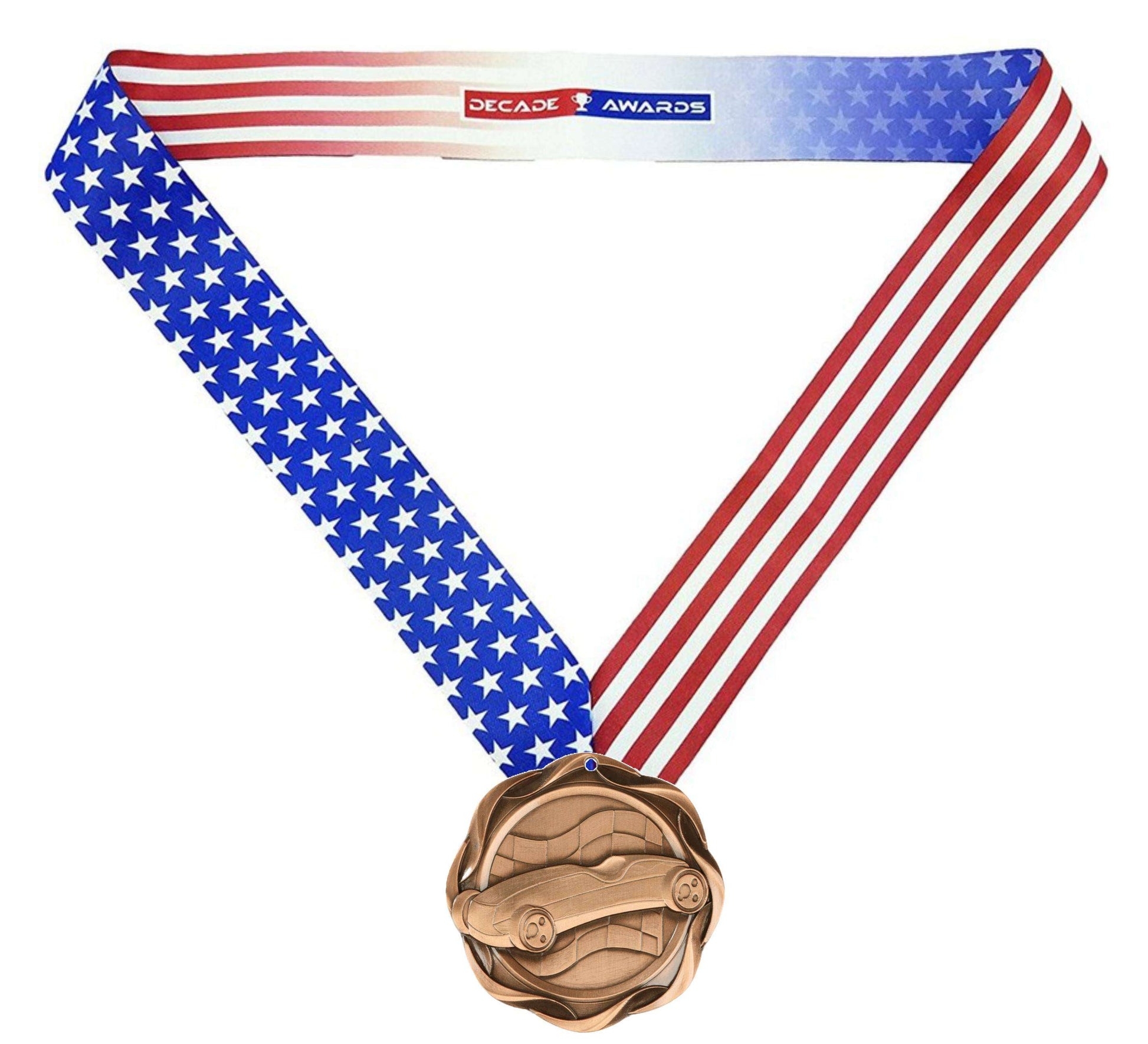 Racing Fusion Medal- Gold, Silver or Bronze | Engraved Derby Medallion - 3 Inch Wide Decade Awards