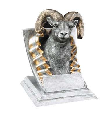 Ram Spirit Mascot Trophy | Engraved Ram Award - 4 Inch Tall Decade Awards