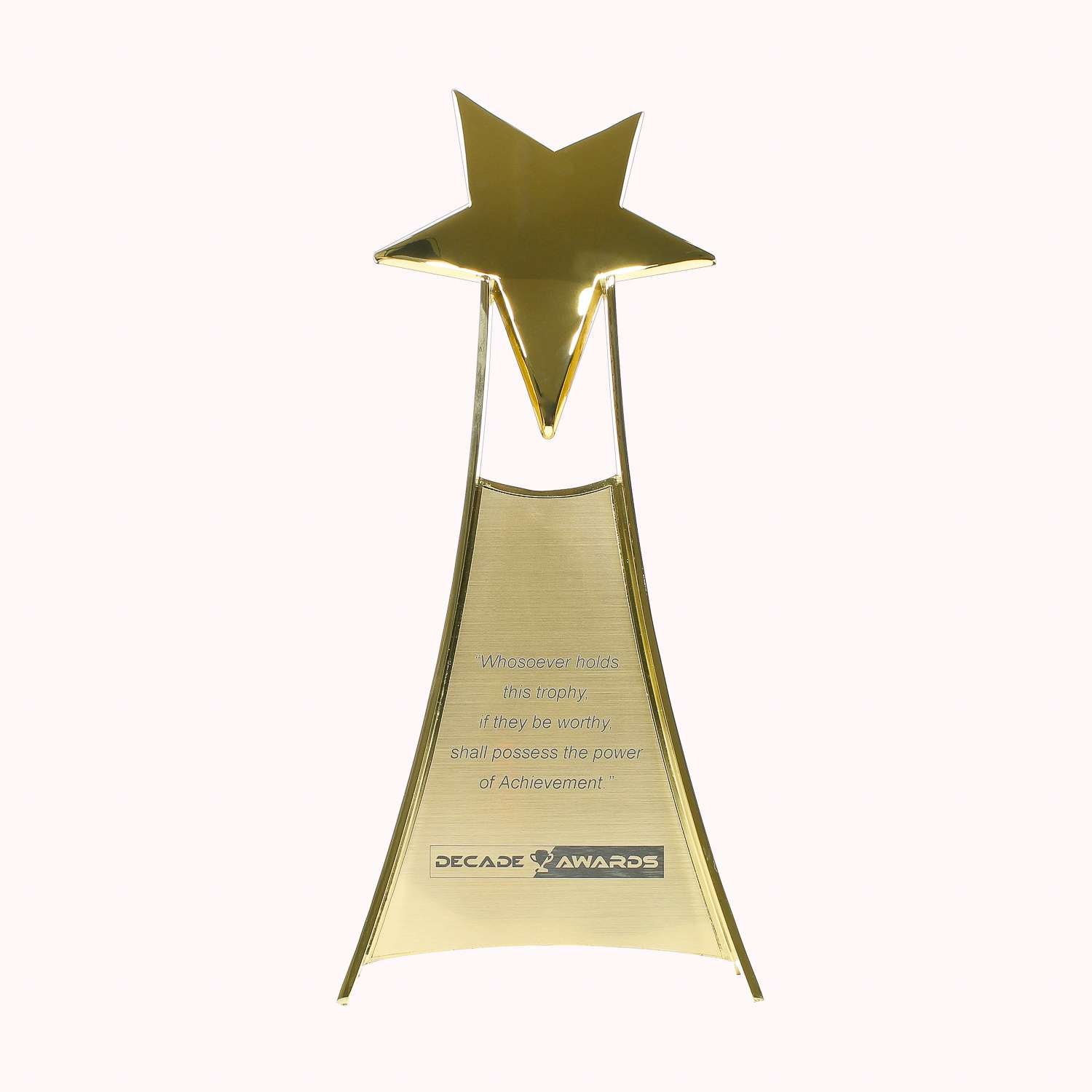 Rising Star Trophy - Gold or Silver | Engraved Star Corporate Award - 11 Inch Tall Decade Awards