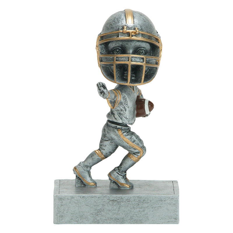 Football "Rock 'n Bop" Bobblehead Trophy | Engraved Bobblehead Football Award - 5.5 Inch Tall Decade Awards