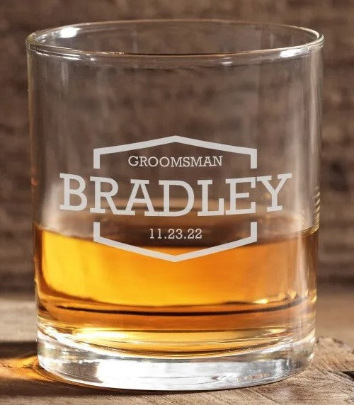 10.5 oz Rocks Glass / Old Fashioned / Whiskey Glass - Personalized Decade Awards