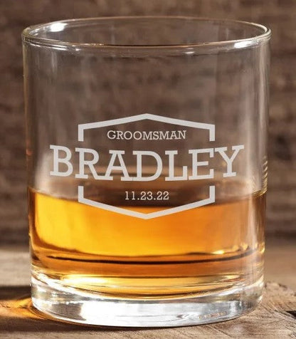 10.5 oz Rocks Glass / Old Fashioned / Whiskey Glass - Personalized Decade Awards