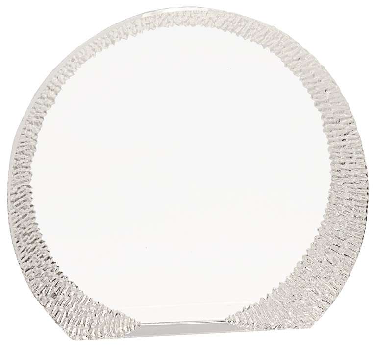 Rounded Crystal Self Standing Award | Engraved Crystal Trophy - 6.25" Tall Decade Awards