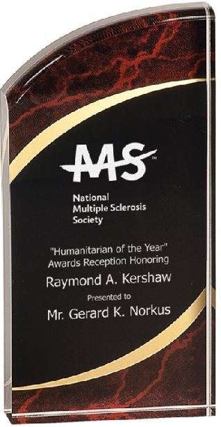 Rounded Marbleized Acrylic Award | Engraved Acrylic Corporate Award - 6", 7" or 8" Decade Awards