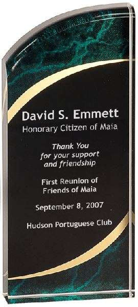 Rounded Marbleized Acrylic Award | Engraved Acrylic Corporate Award - 6", 7" or 8" Decade Awards