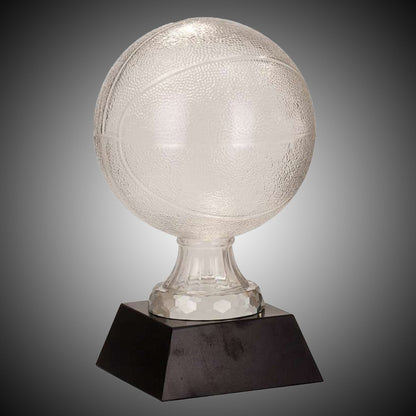 Basketball Glass Trophy | Engraved Basketball Award - 7 or 13 Inch Tall Decade Awards