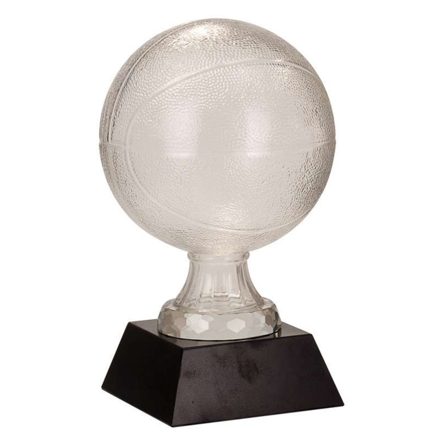 Basketball Glass Trophy | Engraved Basketball Award - 7 or 13 Inch Tall Decade Awards
