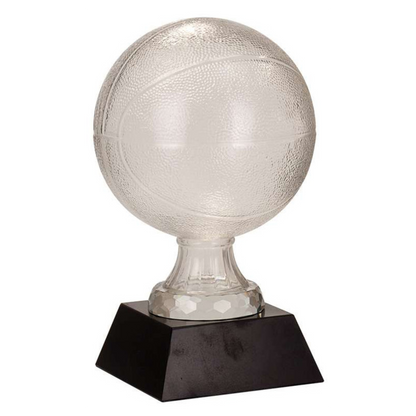 Basketball Glass Trophy | Engraved Basketball Award - 7 or 13 Inch Tall Decade Awards