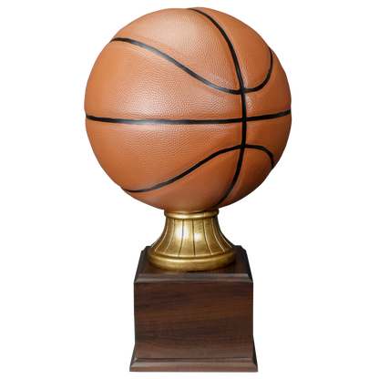 Personalized Basketball Trophy | Full Size Color Resin Basketball Award | 14.5 Inches Tall