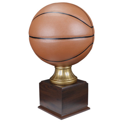 Personalized Basketball Trophy | Full Size Color Resin Basketball Award | 14.5 Inches Tall