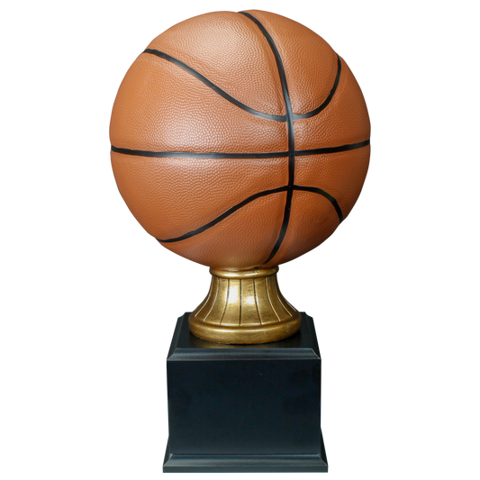 Personalized Basketball Trophy | Full Size Color Resin Basketball Award | 14.5 Inches Tall