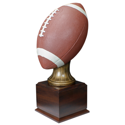 Personalized Football Trophy | Full Size Color Resin Football Award | 15 Inches Tall