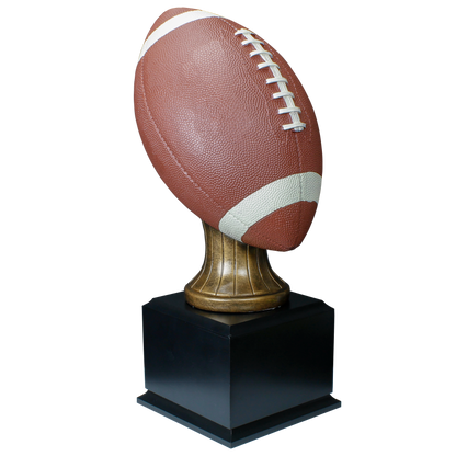 Personalized Football Trophy | Full Size Color Resin Football Award | 15 Inches Tall