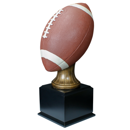 Personalized Football Trophy | Full Size Color Resin Football Award | 15 Inches Tall