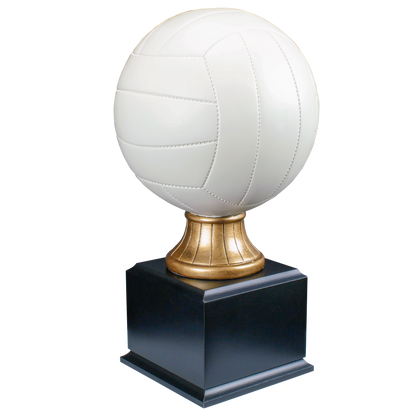 Personalized Volleyball Trophy | Full Size Color Resin Volleyball Award | 14.5 Inches Tall