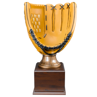 Personalized Baseball Trophy | Full Size Color Baseball Glove Award | 14.75 Inches Tall