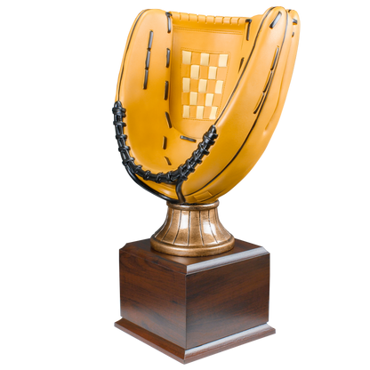Personalized Baseball Trophy | Full Size Color Baseball Glove Award | 14.75 Inches Tall