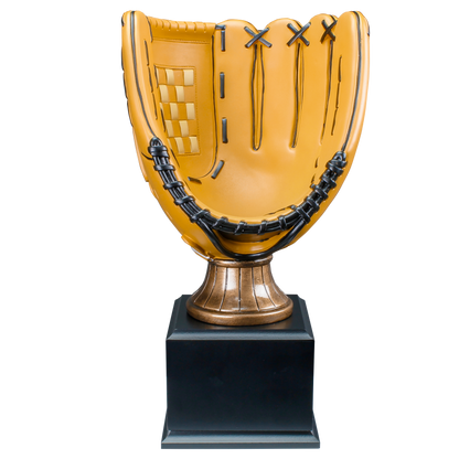 Personalized Baseball Trophy | Full Size Color Baseball Glove Award | 14.75 Inches Tall