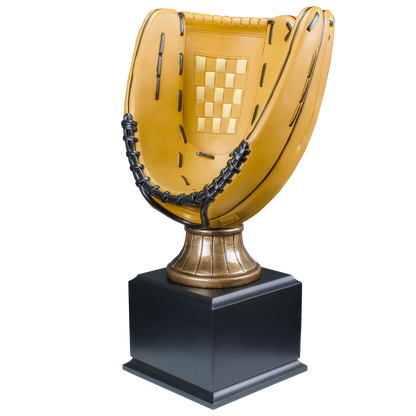 Personalized Baseball Trophy | Full Size Color Baseball Glove Award | 14.75 Inches Tall