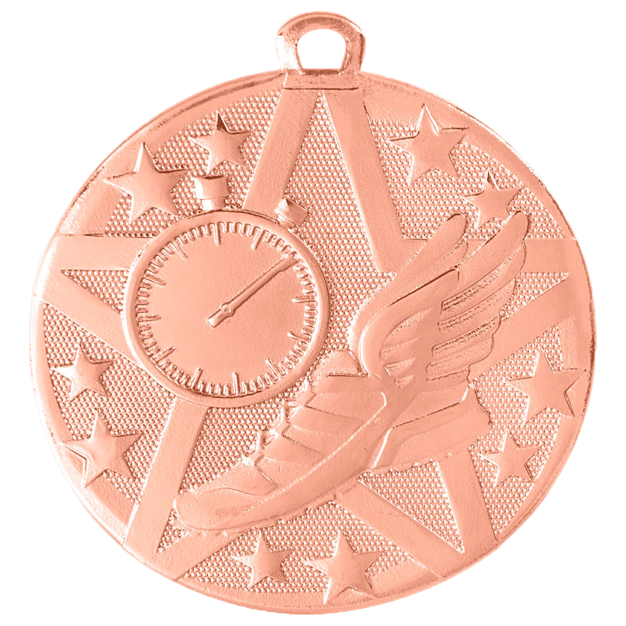 Personalized Track Medal with Ribbon | Gold, Silver or Bronze | Superstar Medal | 2 Inches Wide