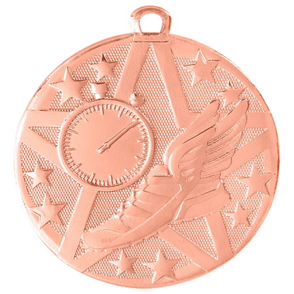Personalized Track Medal with Ribbon | Gold, Silver or Bronze | Superstar Medal | 2 Inches Wide