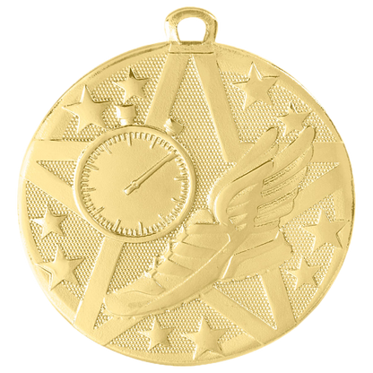 Personalized Track Medal with Ribbon | Gold, Silver or Bronze | Superstar Medal | 2 Inches Wide