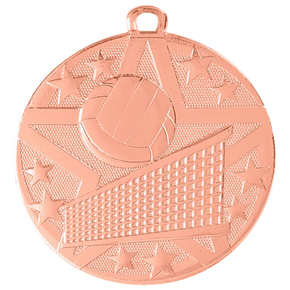 Personalized Volleyball Medal with Ribbon | Gold, Silver or Bronze | Superstar Medal | 2 Inches Wide