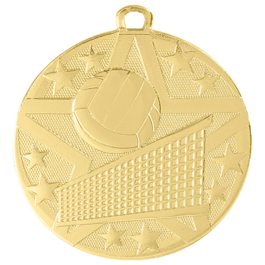 Personalized Volleyball Medal with Ribbon | Gold, Silver or Bronze | Superstar Medal | 2 Inches Wide