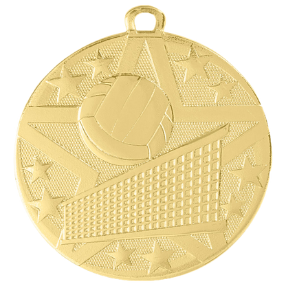 Personalized Volleyball Medal with Ribbon | Gold, Silver or Bronze | Superstar Medal | 2 Inches Wide
