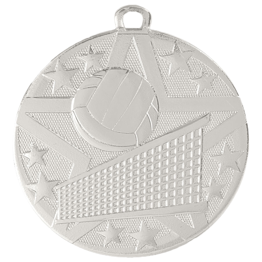 Personalized Volleyball Medal with Ribbon | Gold, Silver or Bronze | Superstar Medal | 2 Inches Wide