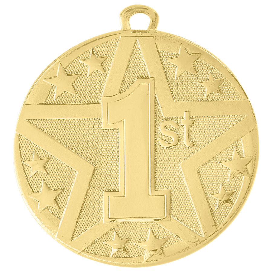1st, 2nd, 3rd Place Superstar Medal | Engraved Superstar Place Medallion - 2 Inch Wide