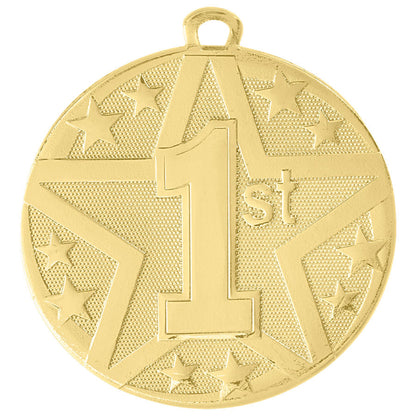 1st, 2nd, 3rd Place Superstar Medal | Engraved Superstar Place Medallion - 2 Inch Wide