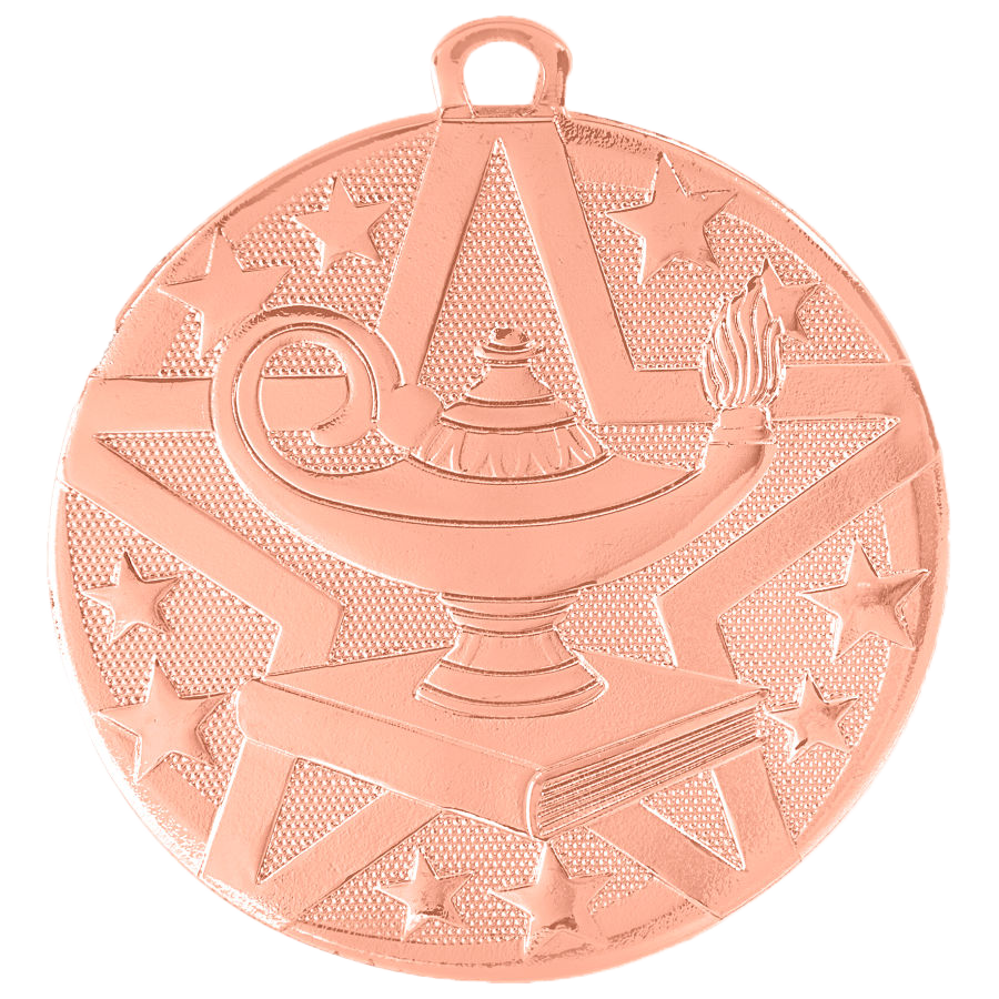 Personalized Academic Medal with Ribbon | Gold, Silver or Bronze | Superstar Medal | 2 Inches Wide