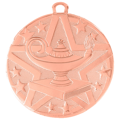 Personalized Academic Medal with Ribbon | Gold, Silver or Bronze | Superstar Medal | 2 Inches Wide