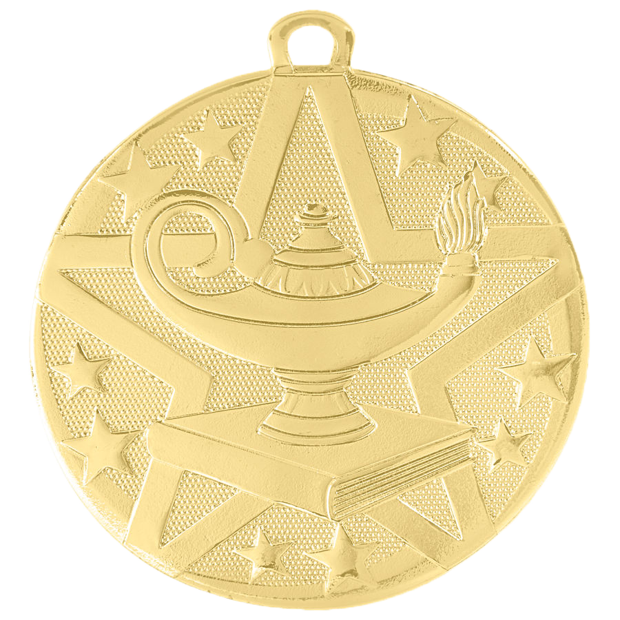 Personalized Academic Medal with Ribbon | Gold, Silver or Bronze | Superstar Medal | 2 Inches Wide