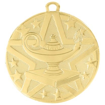 Personalized Academic Medal with Ribbon | Gold, Silver or Bronze | Superstar Medal | 2 Inches Wide