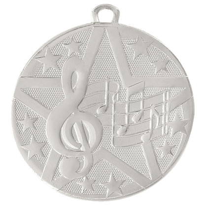 Personalized Music Medal with Ribbon | Gold, Silver or Bronze | Superstar Medal | 2 Inches Wide