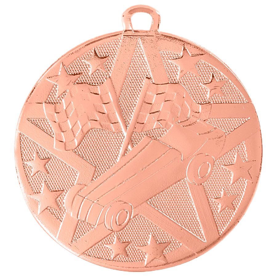 Personalized Racing Medal with Ribbon | Gold, Silver or Bronze | Superstar Medal | 2 Inches Wide