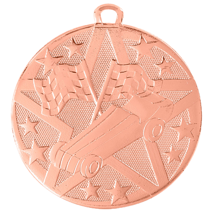 Personalized Racing Medal with Ribbon | Gold, Silver or Bronze | Superstar Medal | 2 Inches Wide