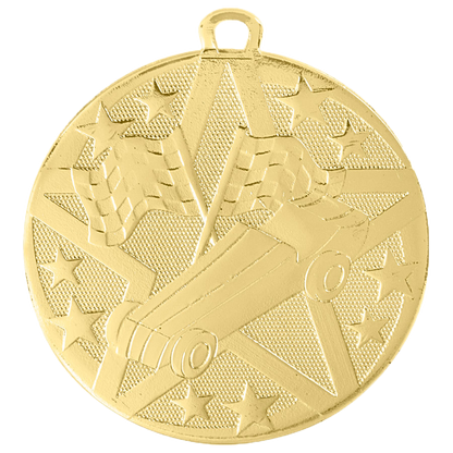 Personalized Racing Medal with Ribbon | Gold, Silver or Bronze | Superstar Medal | 2 Inches Wide