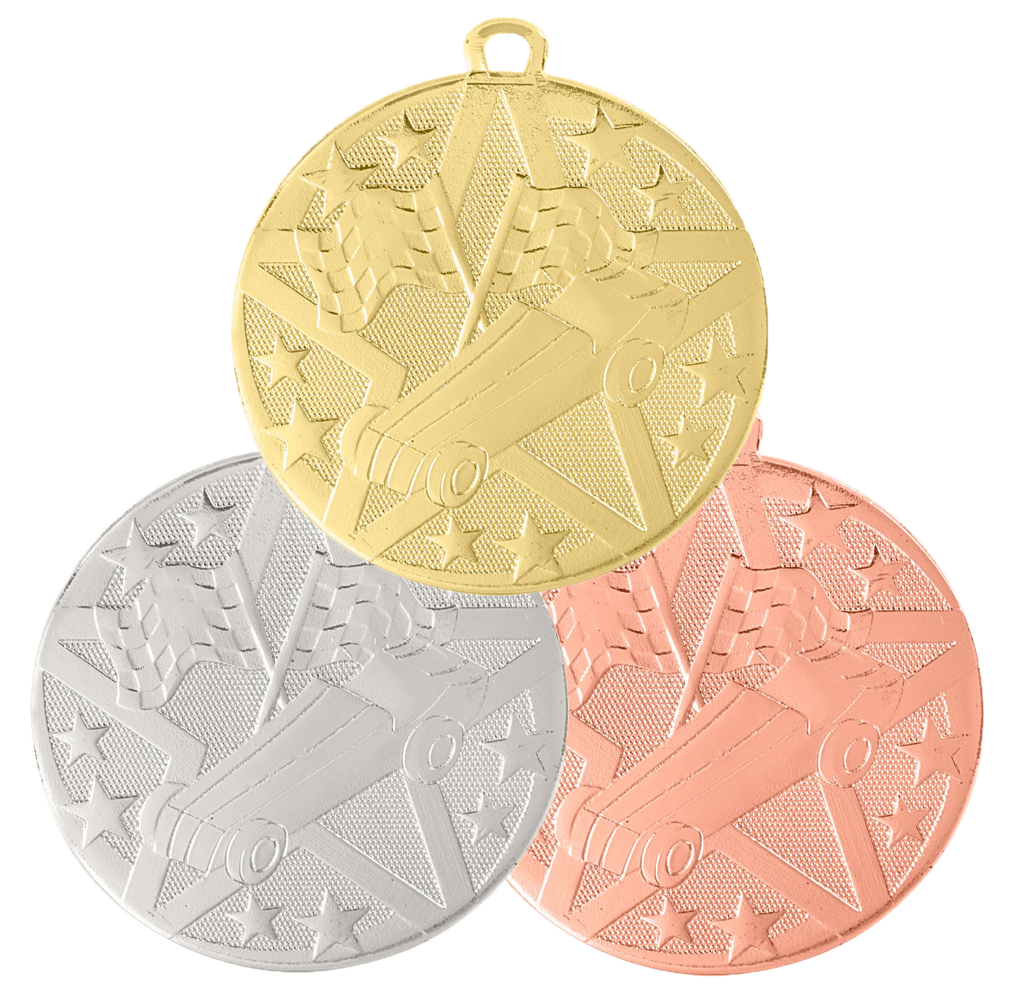 Personalized Racing Medal with Ribbon | Gold, Silver or Bronze | Superstar Medal | 2 Inches Wide