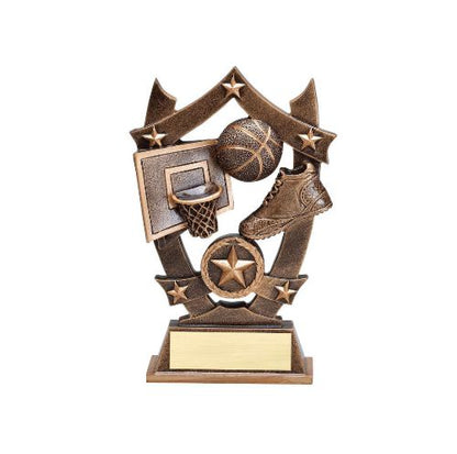 Basketball 3D Gold Sport Stars Trophy | Engraved Hoops Award - 6.25 Inch Decade Awards